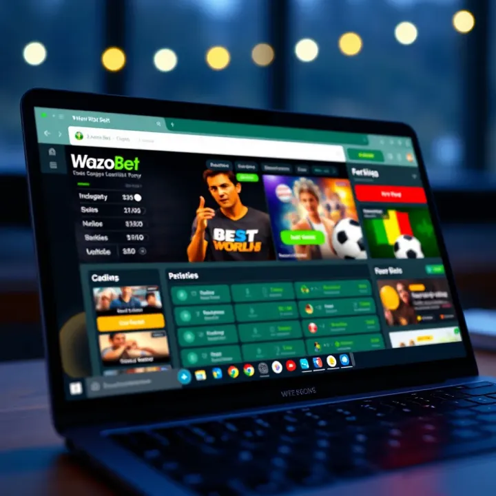 Blackjack table layout with cards and chips on Wazobet platform
