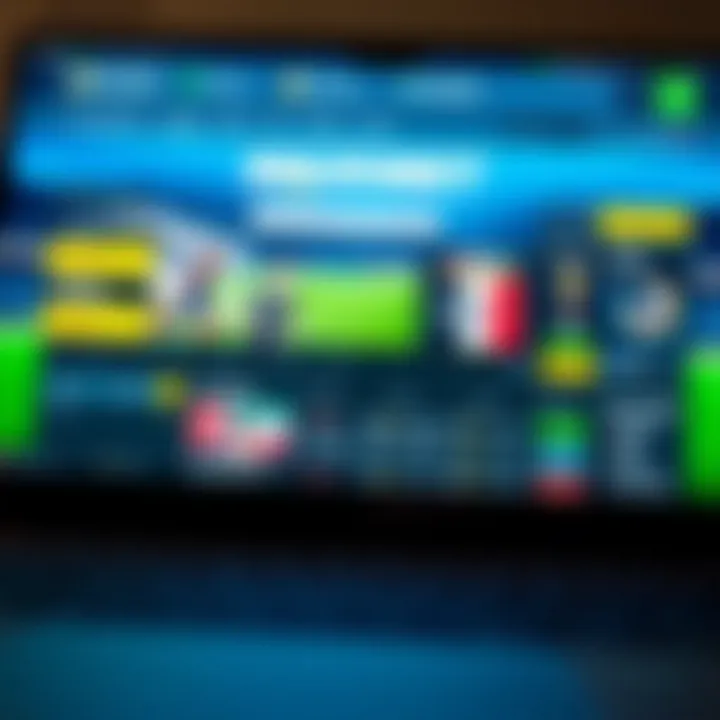 Football pitch with marked goal areas and score prediction icons