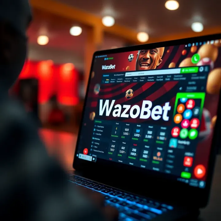 User interface showing Wazobet registration form on a laptop screen in Nigeria