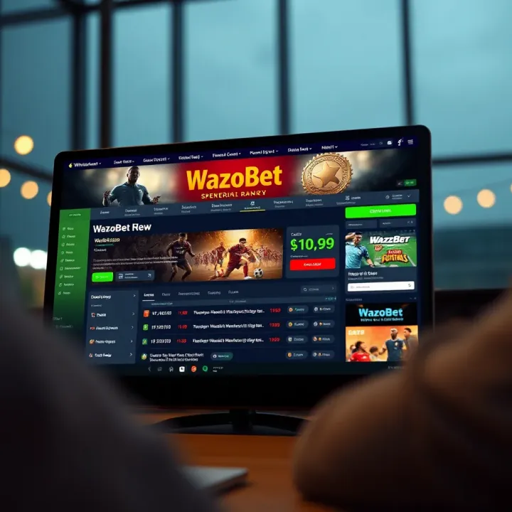 User interface showing the main dashboard of M Wazobet sports betting platform