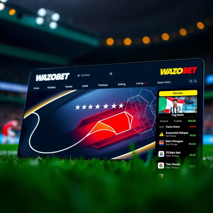 Mobile device displaying Wazobet app login screen with security features and easy navigation